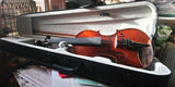 Solid wood Chinese violin outfit 3/4 1/2 and 1/8 sizes only.  Prelude strings, four adjusters.