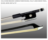 Glasser braided carbonfibre 4005BCF cello bow