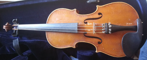 Vintage 3/4 size Czech Strad violin, well flamed with very flat arching
